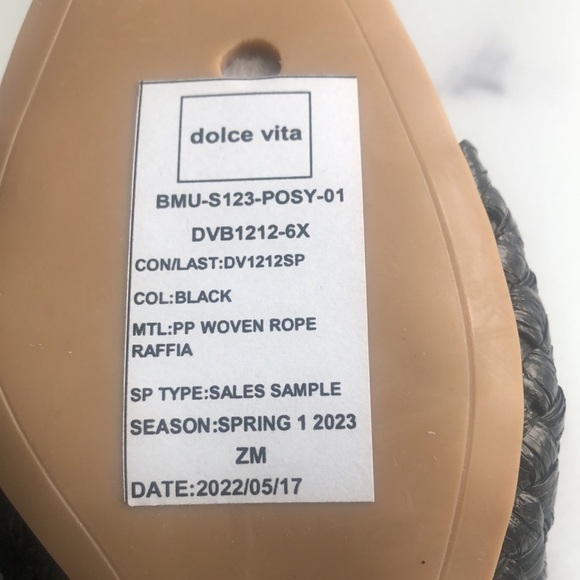 Dolce Vita POSY Sandals Black Raffia Block Heel, 5/6, New For Spring 2023 - Picture 7 of 12